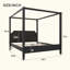Lit plateforme à baldaquin en bois avec tête de lit et pieds de support-129021734-129021735