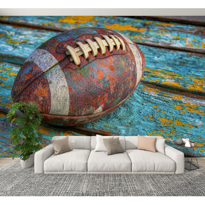 Papier peint à peler et coller Sports Vintage Sports sur le thème de photos de sport Décorations murales Amateurs de sports H 100 po x l 144 po Papier mural amovible en PVC auto-adhésif pour chambre à coucher, salon, chambre des garçons