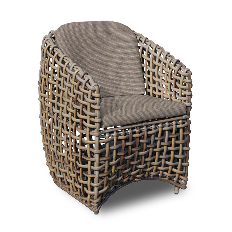 Dynasty Outdoor Dining Armchair, Kubu Mushroom, Canvas Taupe Sunbrella® Canvas