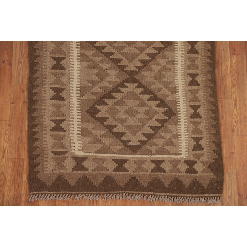 Tapis de couloir oriental géométrique Kilim 3 x 7