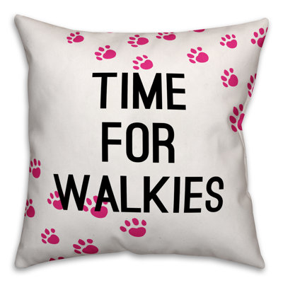  Time for Walkies Throw Pillow in , Throw Pillow