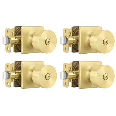 Boutons de porte de placard, couloir de bouton de porte de passage, boutons de porte intérieur sans serrure, paquet de 4