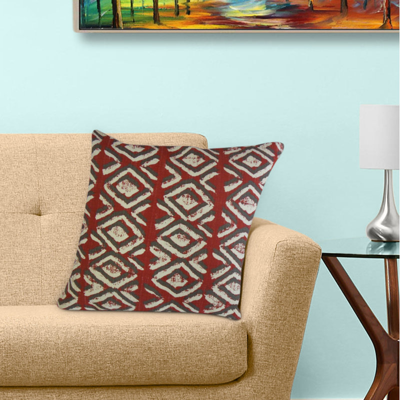 Oreiller Barbod Ikat, 18 po x 18 po, Coussin décoratif, Vert