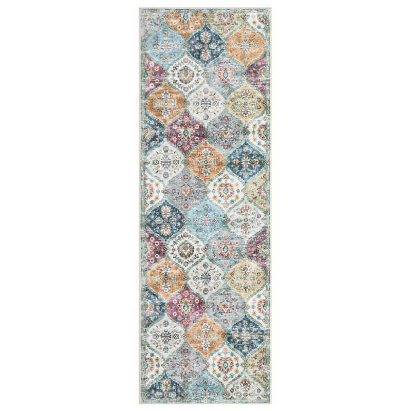 Seyran Area Rug with Non-Slip Backing, Runner 2' x 6'