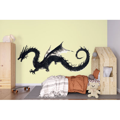 Adhésif mural noir dragon