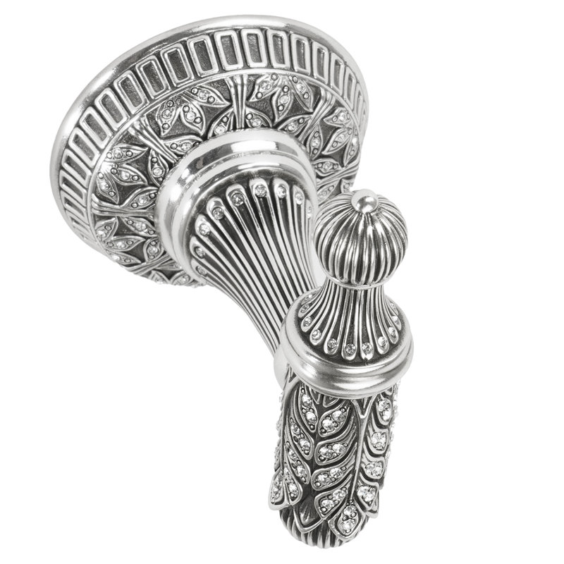 HAMPTON CRYSTALIZED SMALL HOOK; DECORATED WITH LIGHT COLORADO TOPAZ SWAROVSKI CRYSTALS; FLORENTINE GOLD FINISH, Silver
