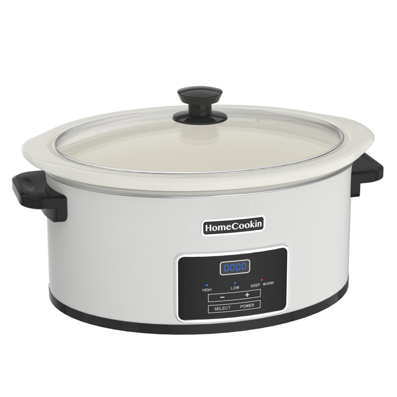 Homecookin Programmable Slow Cooker, 7 Qt, White