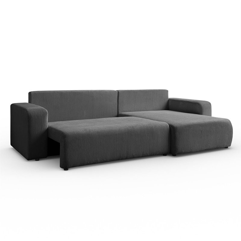 Cittlali 4 Seater Corner Sofa Bed , Grey/Brown/Blue