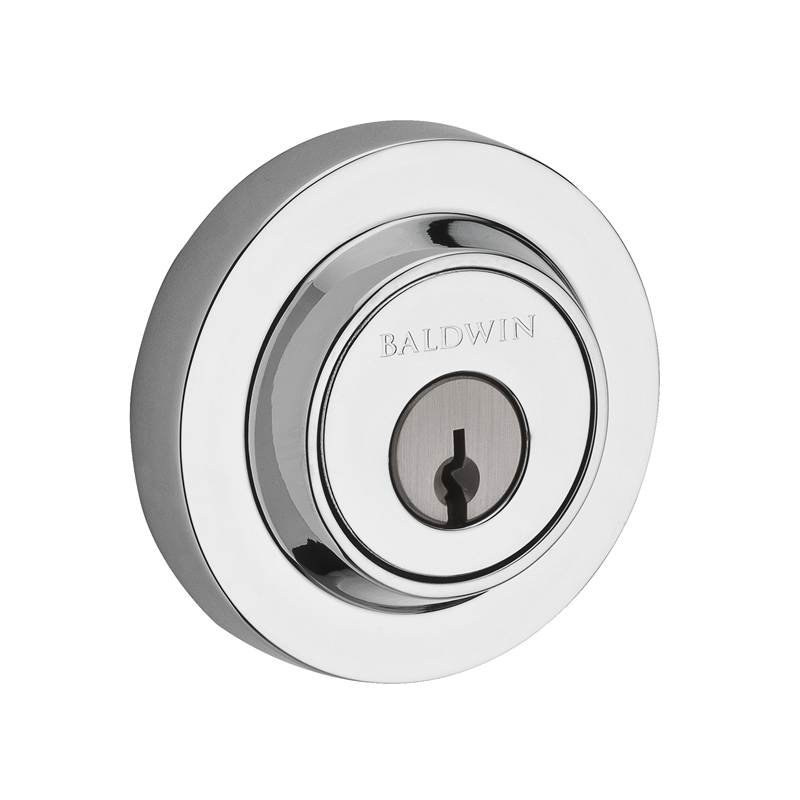 Contemporary Single Cylinder Deadbolt with Smartkey, Polished Chrome