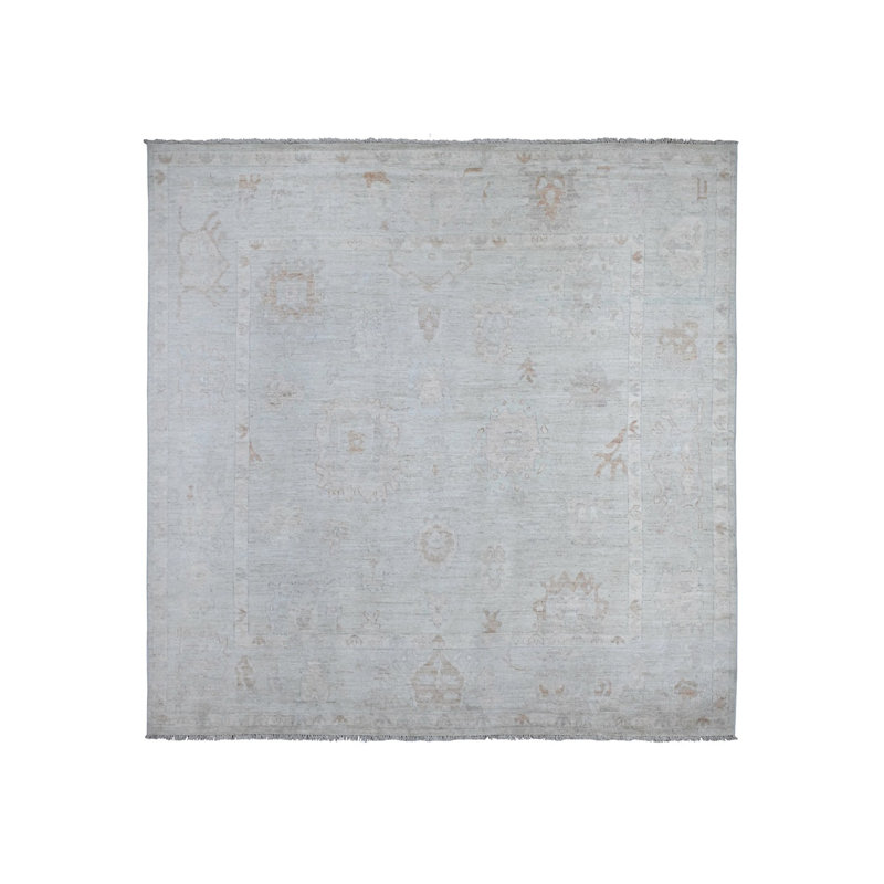 Tapis oriental angus afghan 10 pi x 10 pi bleu azur CE72BFE4E4664023804723FD5DEAada6