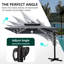 128" X 104" Rectangular Outdoor Solar Led Cantilever Patio Umbrella without Weighted Base-78455359