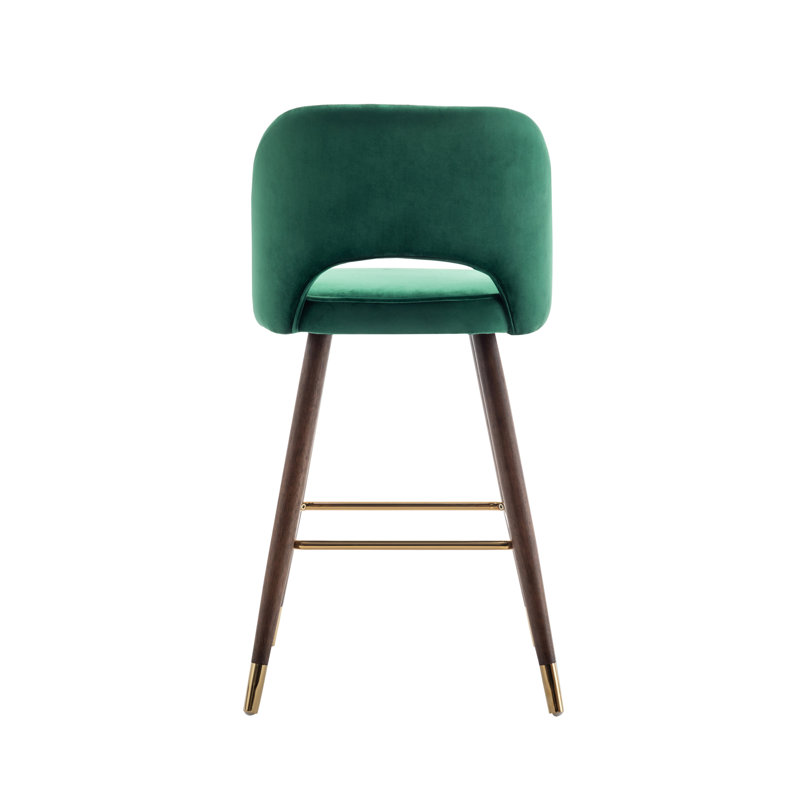 Tabouret de bar en velours Loganville, Vert