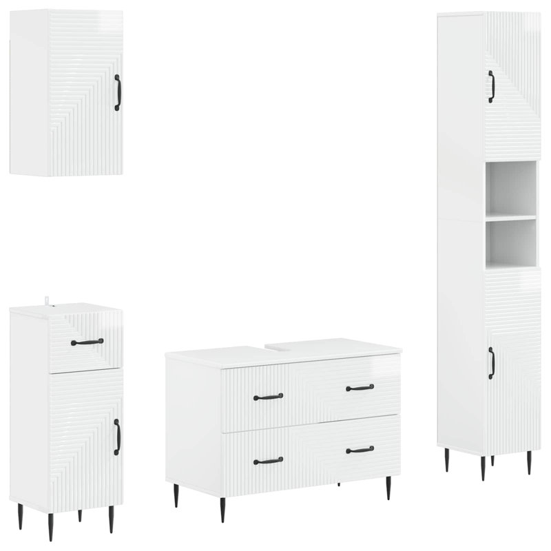 Bathroom Storage Furniture Set, Concrete Grey