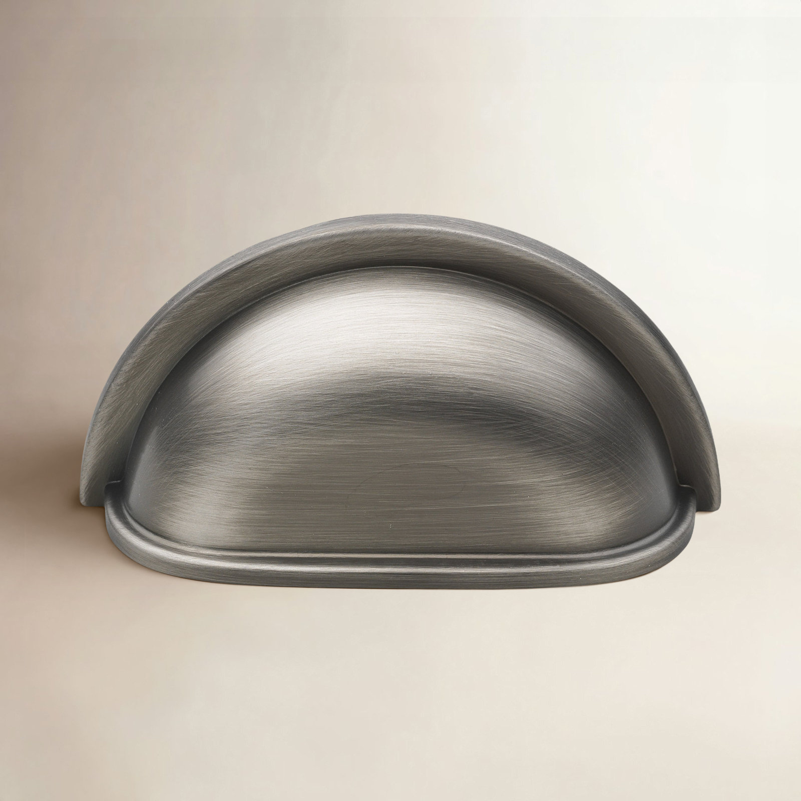 Classic 3" Cup Bin Cabinet Pull, Satin Pewter