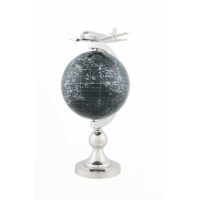 Avion sur le globe, H 8 po x l 10 po x P 8,5 po