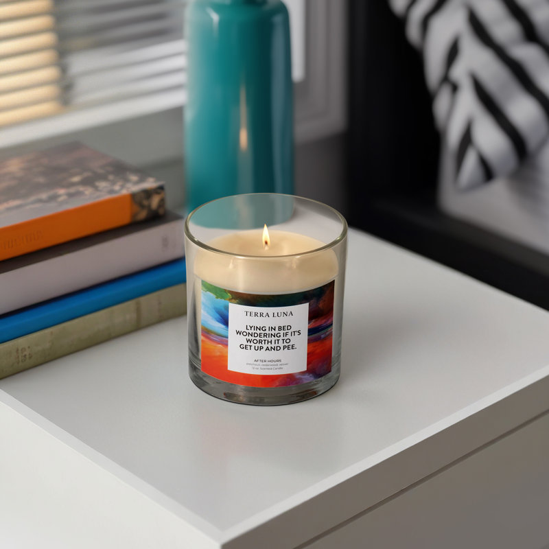 Bougie décorative en verre avec parfum «After Hours» pour un décor moderne - Parfum relaxant pour table basse, salon ou chambre à coucher - 4 po, orange et rouge