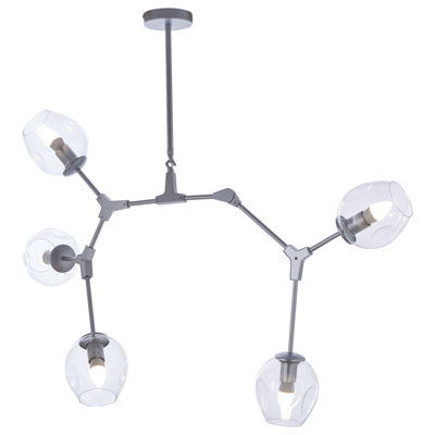 Kane 5 - Light Silver Geometric Pendant