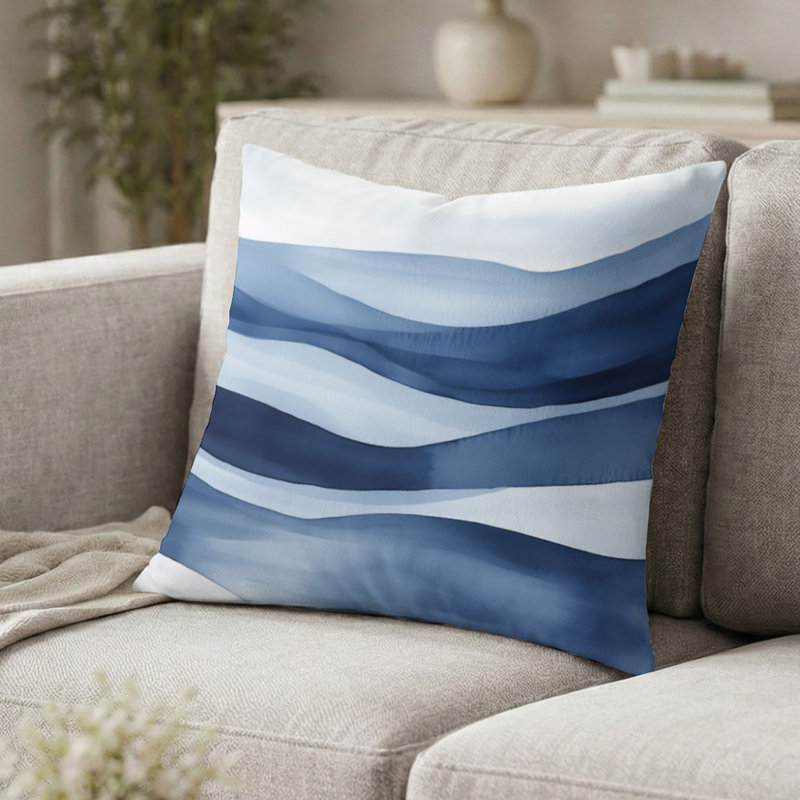 Coussin Indigo Horizon, H 16 po x l 16 po
