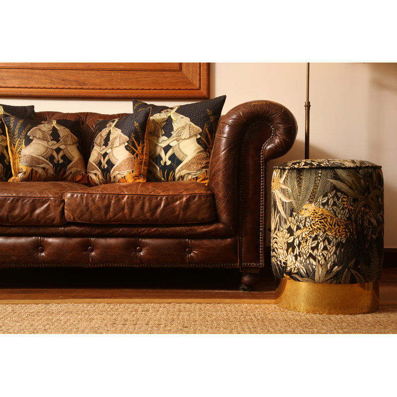 Ardmore 'Dancing Elephants' Silk Pillow, Moonlight