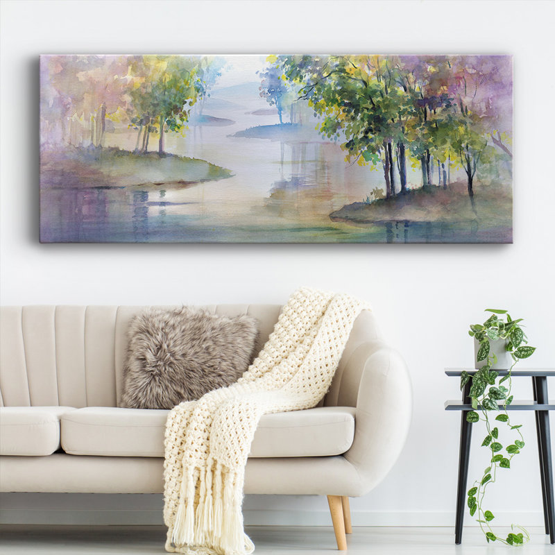 Méandre lac II sur toile, H 12 po x l 30 po x P 1,5 po