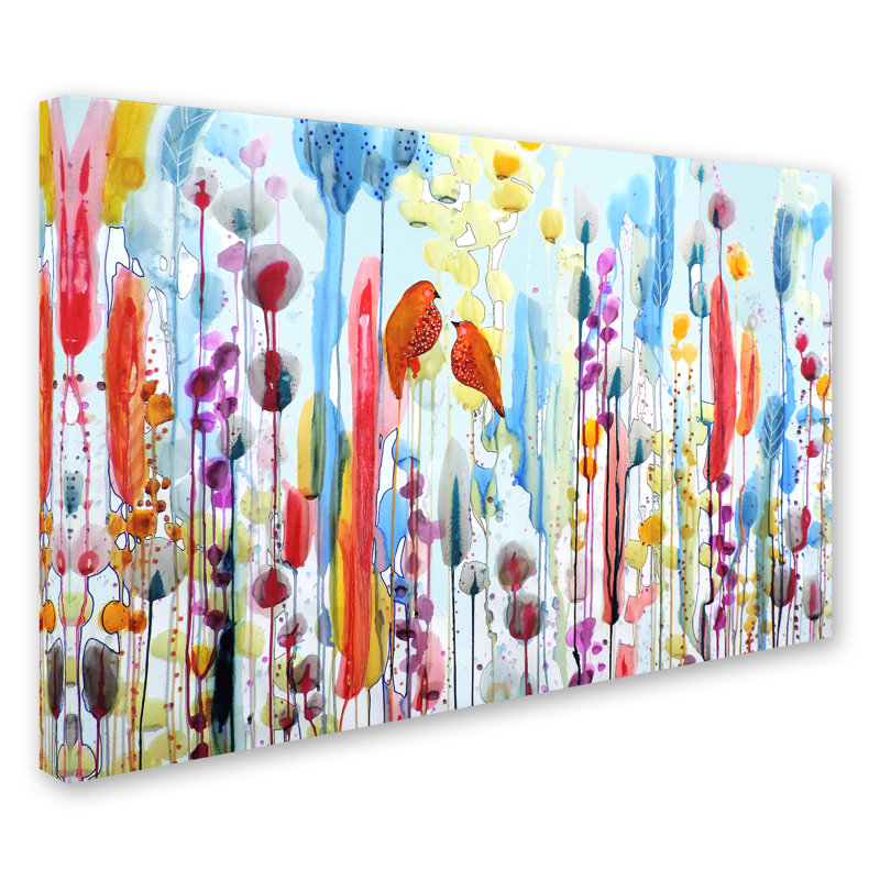 Breagh 'Si Tu Me Le Demandais' Graphic Art Print on Wrapped Canvas, 12" H x 19" W