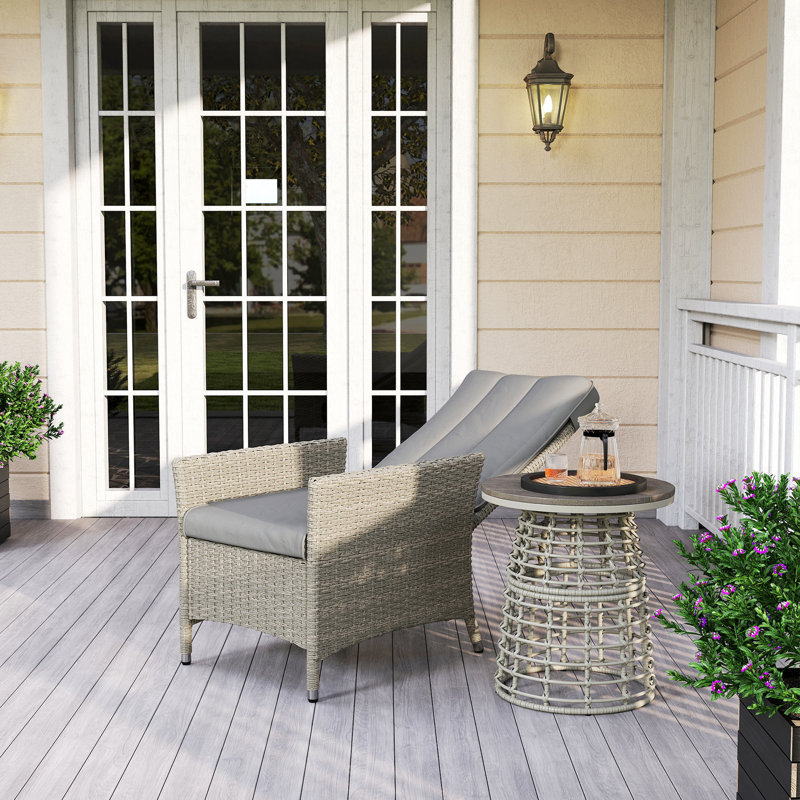 Outdoor Lounge Chair, Grey, Grey 