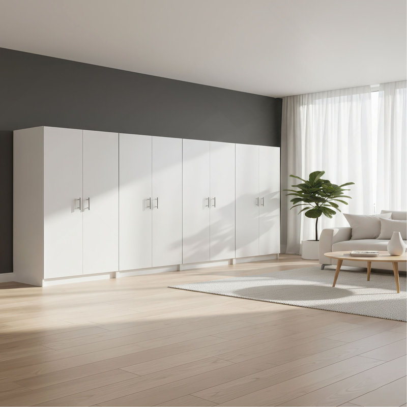 Armoire de rangement polyvalente Modex (ensemble de 4 pièces), Blanc