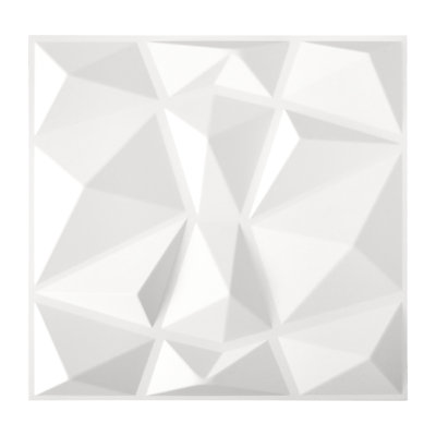 Laurence 50 cm x 50 cm Vinyl 3D Wall Panel in White/Grey (12-pack)