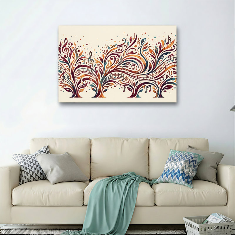 Ensemble de 1 toile murale « Floraison musicale », 36"H x 48"W, Wrapped Canvas