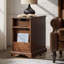 Williams 25"H Traditional Solid Wood Base End Table with Hooded Caster Wheels and Built-In Outlets-749506666