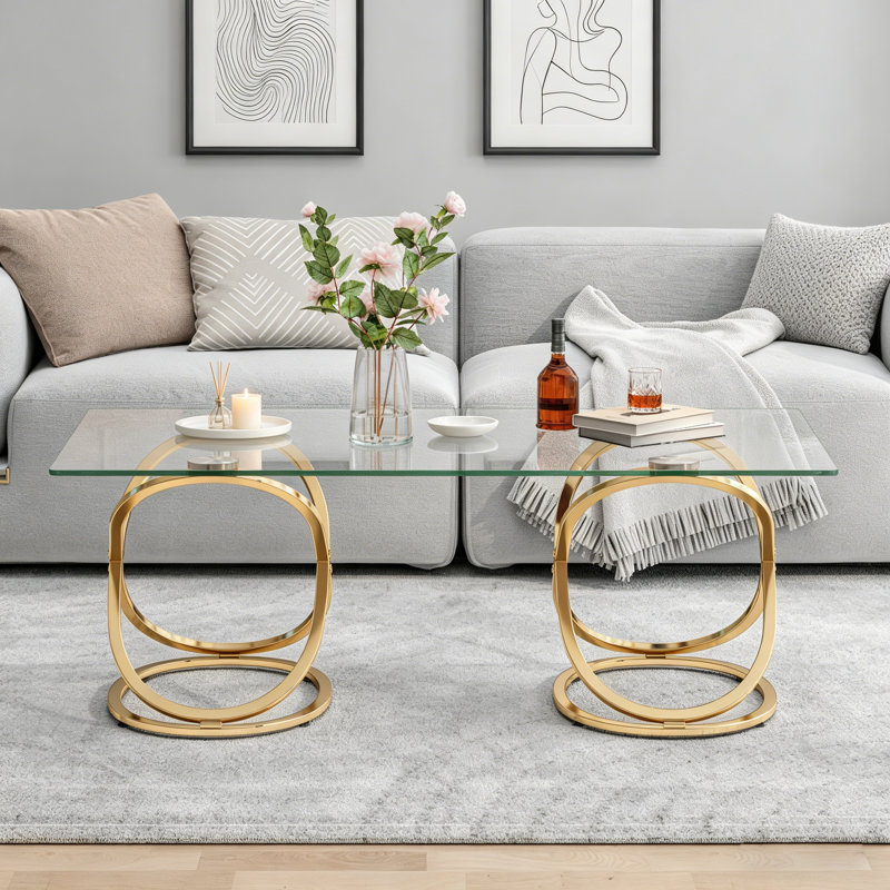 Table basse 31,50 "Modern, Doré