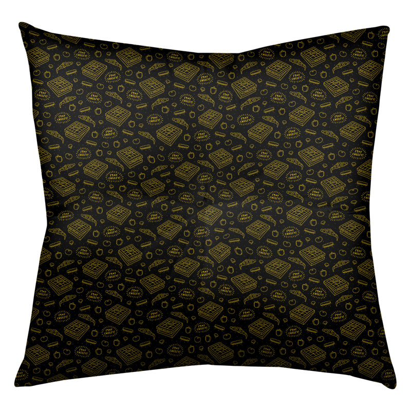 Coussin de sol Katelyn Elizabeth, 26 po x 26 po, Noir / Jaune