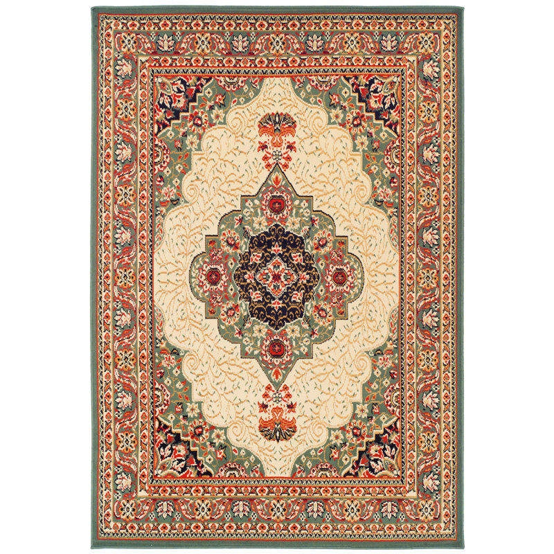 Tapis beige tissé à la machine Lavinia, Rectangle 2 pi x 3 pi