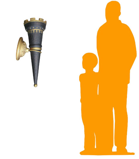 Hinley Medieval Torch Wall Decor Statue