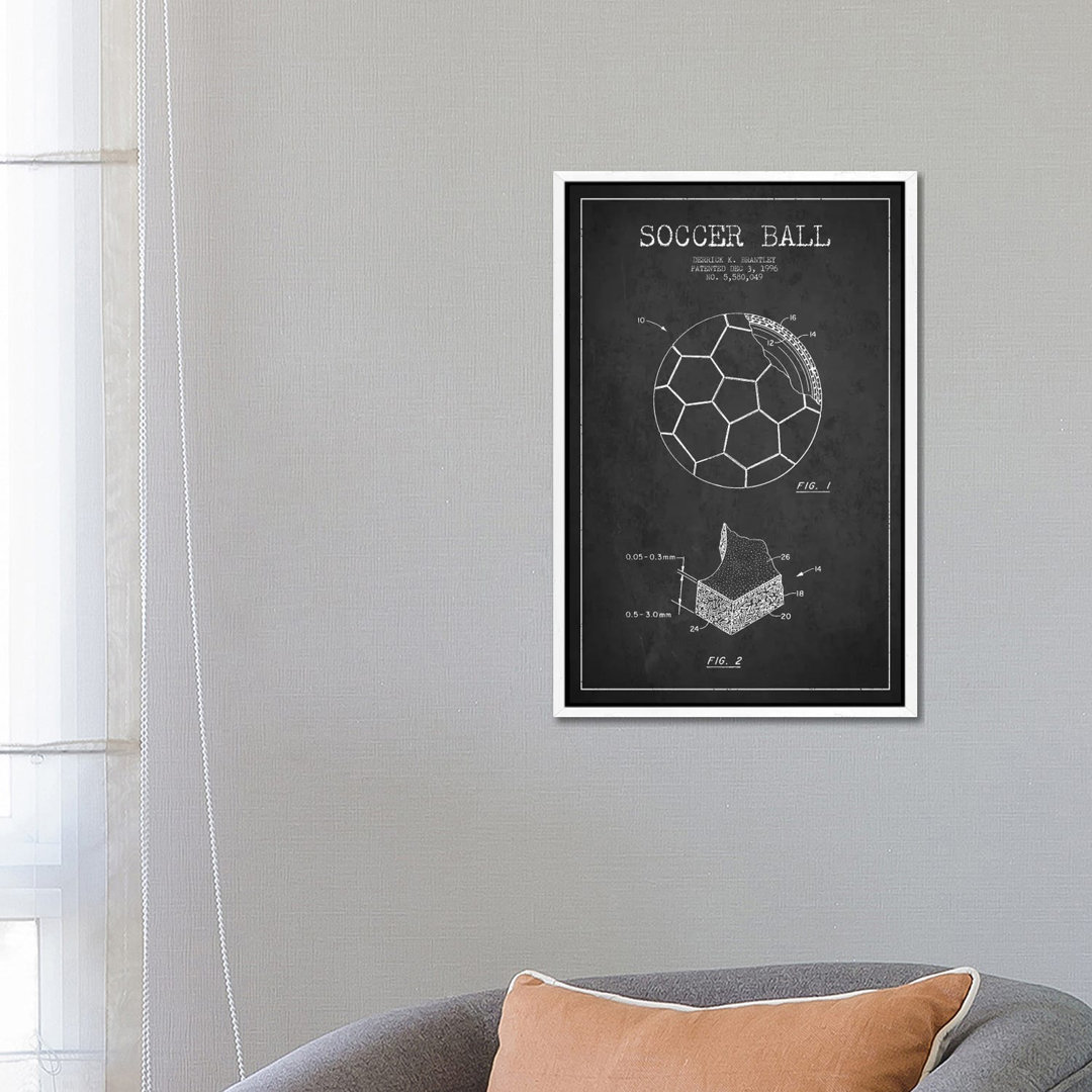 Brantley Soccer Ball Charcoal Patent Blueprint by Aged Pixel - Gallery-Wrapped Canvas Giclée on Canvas