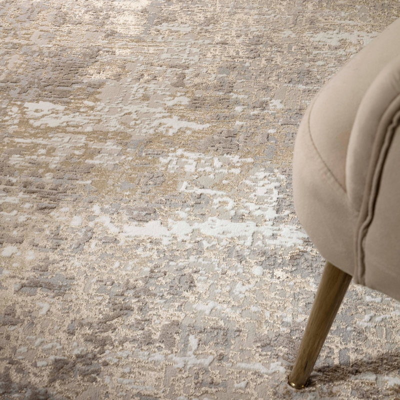 Annu Abstract Beige Area Rug, Rectangle 200 x 290 cm
