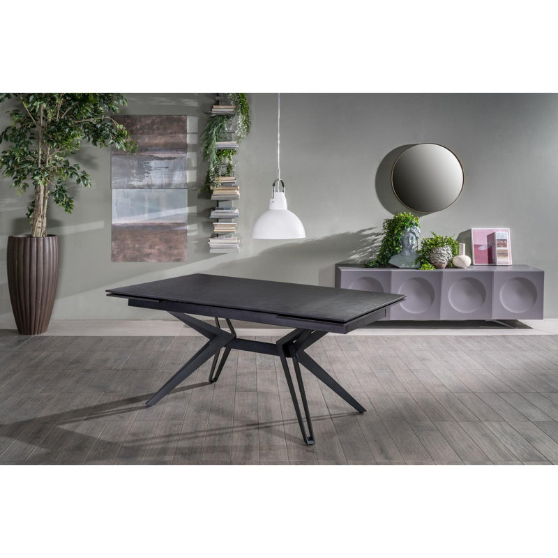 Larned Extendable Metal Base Dining Table