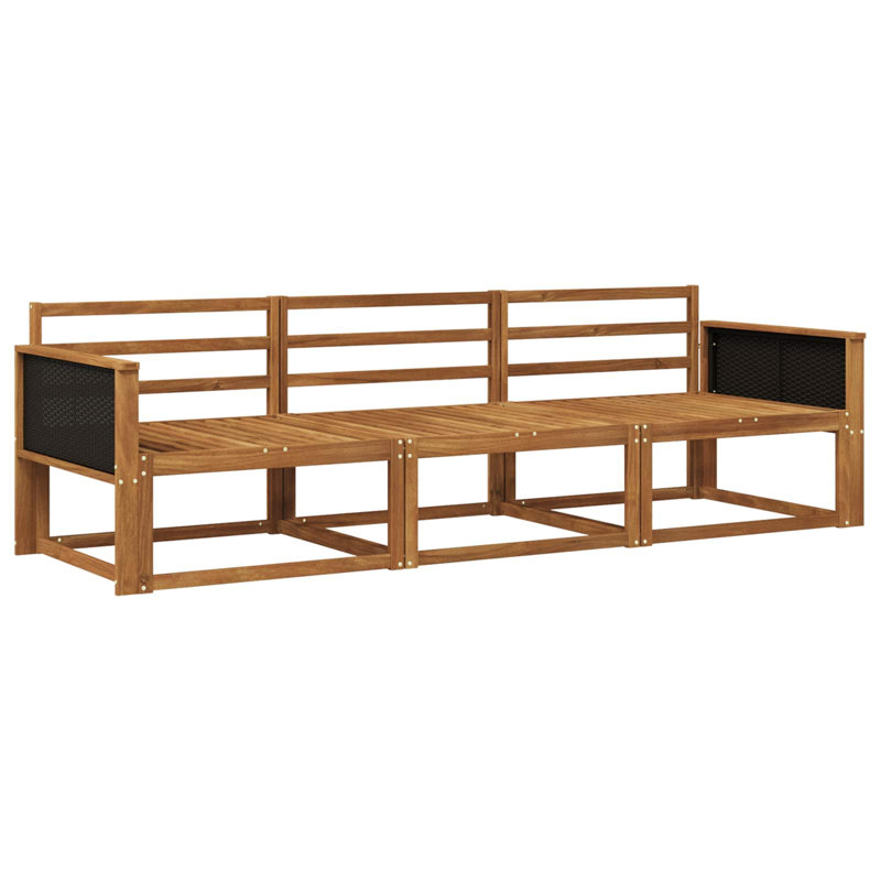 249cm Wide Patio Sectional, Natural/Black