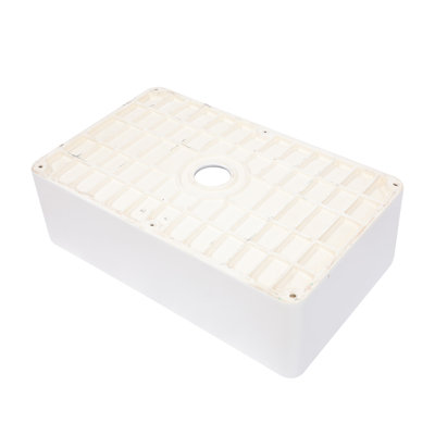33" L X 20" W Farmhouse Workstation Kitchen Sink White Ceramic Kitchen Sink Single Bowl Sink