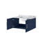 Meuble-lavabo bleu marine 36 po X P 22 po D, avec plateau en marbre de Carrare