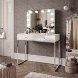 Begie Dressing Table with Mirror