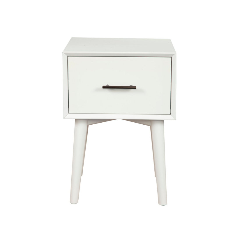 Table de bout avec rangement Williams, Blanc