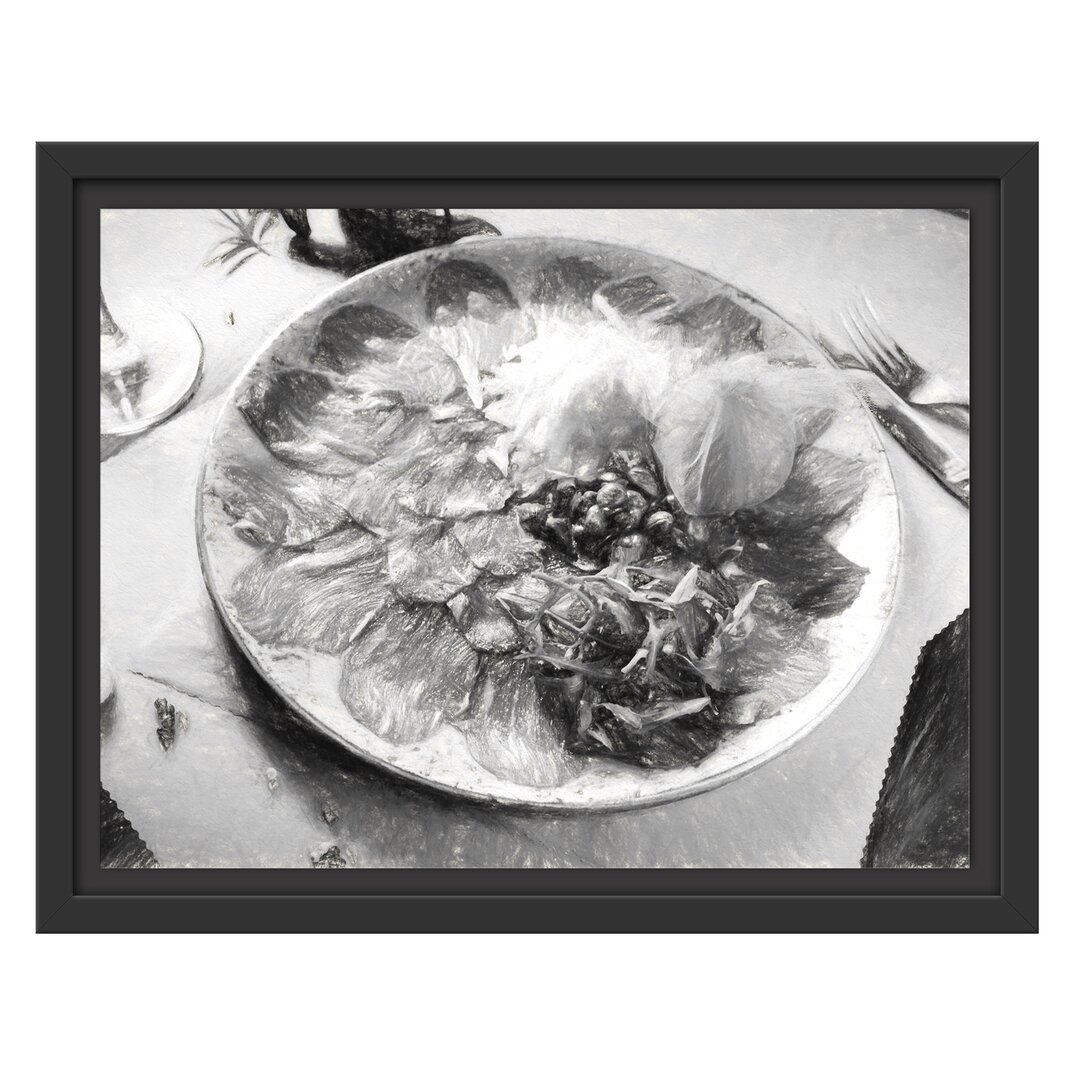 Gerahmtes Wandbild appetitliches Carpaccio Kunst