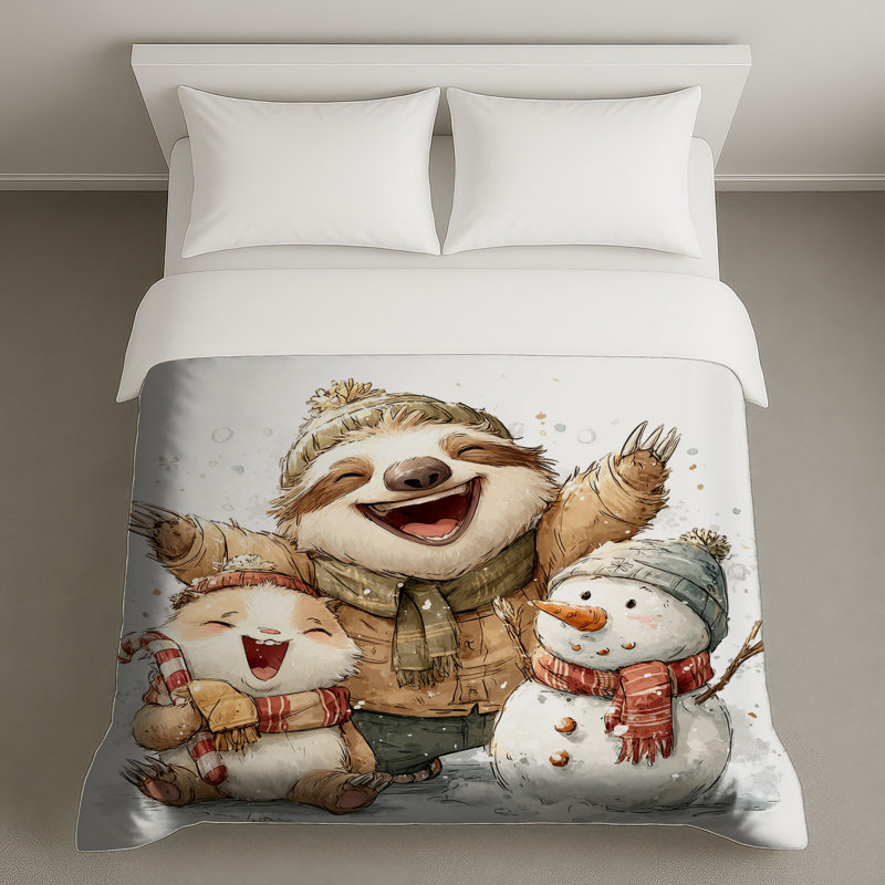 Housses de couette mignonnes en forme de paresseux, Grand lit