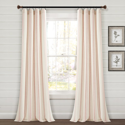 Cotton Blend Semi Sheer Curtain Pair