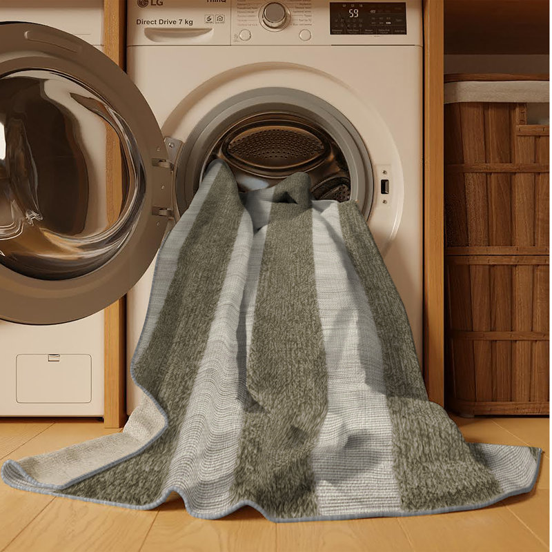 Tapis gris à carreaux lavable à la machine, Tapis de couloir 2 pi x 5 pi