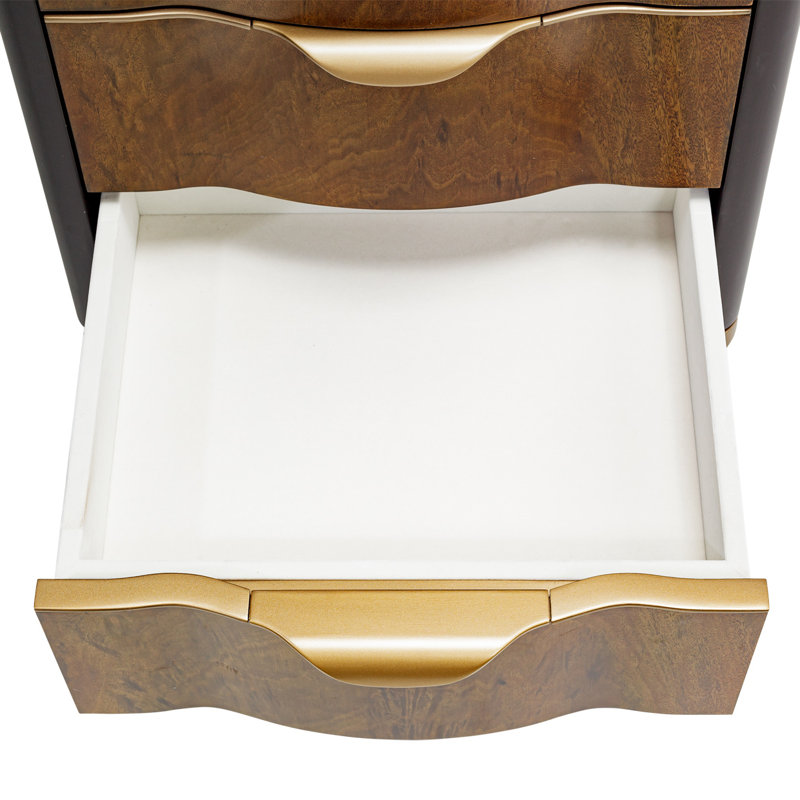 Malibu Crest 6 - Drawer Dresser, Black/Crotch Mahogany