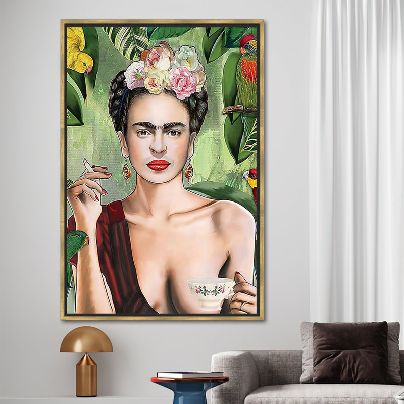 Print on Canvas, 50 cm H x 70 cm W, Framed Print without Mat, Gold