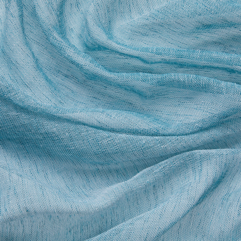 Hailey Faux Linen Sheer Curtain Panels, Teal Blue, 54" W x 72" L