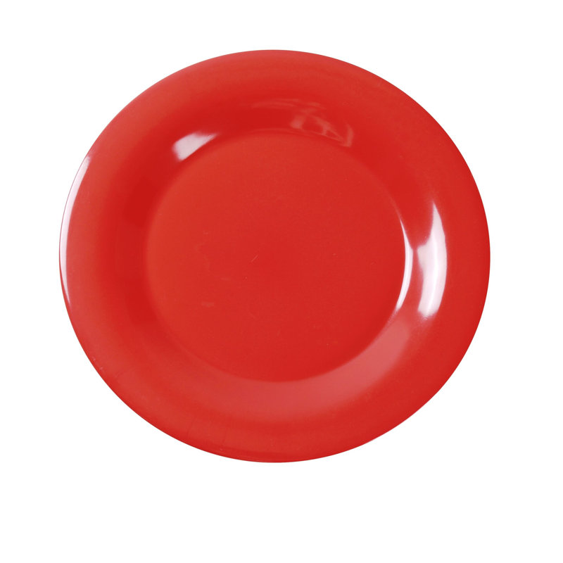Assiette ronde en mélamine de 5 1/2 po Yanco Milestone, Orange-rouge